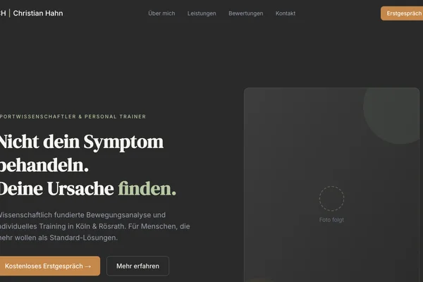 Christian Hahn PT – Website Redesign Desktop